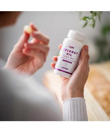  HSN HSN Organic Virgin Coconut Oil 1000 mg Coconut Oil | Medium Chain Fatty Acids (MCTs) speeds up metabolism natural energy for weight loss gluten-free free - Buy Online on GoSupps.com