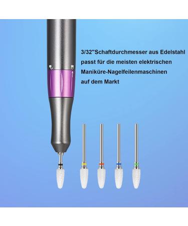 Piashow Improved Version 5-Piece Ceramic Nail Drill Bit Set Professional Nail Cutter Attachments Home Use Nail Cutter Bits for Gel Nails Manicure Pedicure Cuticles (3/32 Inches) Stil 1 - Buy Online on GoSupps.com