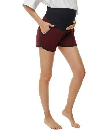 Love2Mi Maternity Tights Leggings - Versatile Comfy Pregnancy Pants - Stretch Maternity Trousers (S Black/Wine Red) - Buy Online on GoSupps.com