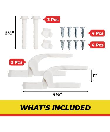 White Plastic Toilet Seat Hinge Replacement with Bolts Screw and Nuts - Buy Online on GoSupps.com