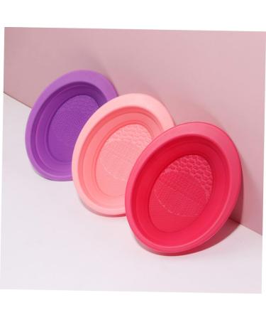 FRCOLOR Makeup Brush Scrub Pad Beauty Cleaning Tool Foldable Cleaner Bow Makeup Accessories Silicone Cleaning Mat Cosmetic Brush Washing Foldable Brush Make up Cleaning Bowl Silica Gel 15x1.2x4.2cm Pink - Buy Online on GoSupps.com