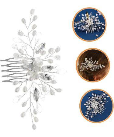Ipetboom Bridal Pearl Comb Hair Comb Women's European and American Rhinestone - Buy Online on GoSupps.com