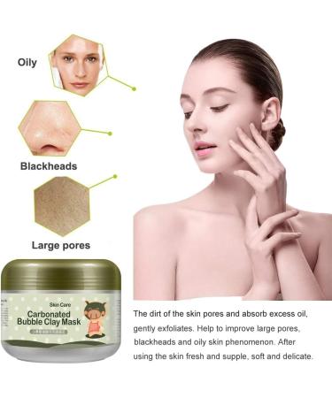 Carbonated Bubble Clay Mask - OCHILIMA Bubbles Mud Mask with Headband & Brush for Face Deep Cleansing Reduce Pores Purifying Face Mask for All Skin Types - 3.52 oz - Buy Online on GoSupps.com