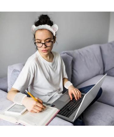 Women's Makeup and Skincare Headband with Matching Wristbands - White Bear Ears - Buy Online on GoSupps.com