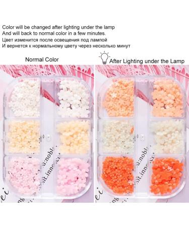 DIY Manicure Charms Resin White Blue Five Petals Flower Nail Flakes Stones Beads Color-changing(01) - Buy Online on GoSupps.com