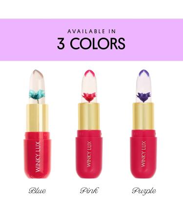 Winky Lux Flower Balm - Vegan Lip Stain with Real Chrysanthemum - Pink Color Changing Lipstick - Vanilla Scented Natural Lip Balm - Buy Online on GoSupps.com