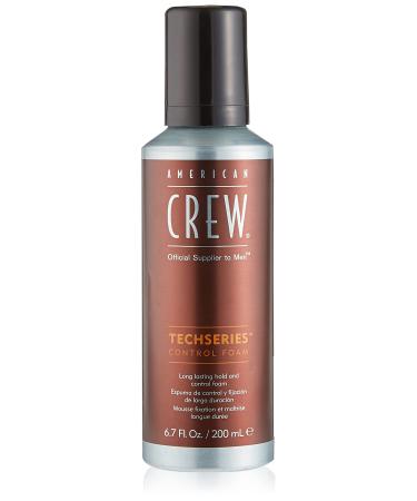 Men's Hair Control Foam by American Crew Techseries, Like Hair Gel with Long Lasting Hold, 6.7 Fl Oz