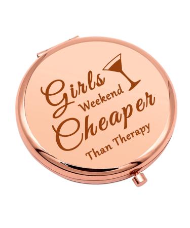 Girls Weekend Gifts for Women Compact Makeup Mirror for Girls Sister Bestie Travel Gifts for Friend Bachelorette Party Gift Getaway Gift Friendship Gift Folding Makeup Mirror Christmas Birthday Gifts