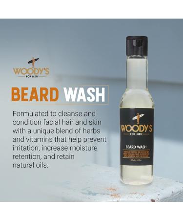 Woody's Energizing Beard Wash for Men | Cleansing & Conditioning for All Skin Types | 6.3 fl oz - International Shipping Available - Buy Online on GoSupps.com