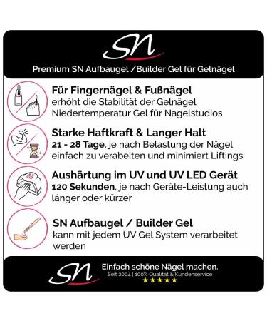 SN Nail Design Building Gel - 15ml Thick Viscosity Clear Builder Gel for Gel Nails | LED/UV Cured | Perfect for Durable Nail Art - Buy Online on GoSupps.com