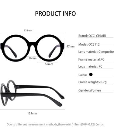 OCCI CHIARI Round Reading Glasses for Women - Fashion Readers 0.0 to 3.5 (Black 3.0) - Stylish & Comfortable International Shipping Available - Buy Online on GoSupps.com