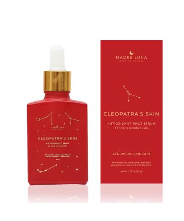 CLEOPATRA'S SKIN Moisturizing Serum Ayurvedic Face Oil for Oily & Sensitive Skin Antioxidant Anti-Aging & Hydrating with Pomegranate & Manjistha Non-Greasy & Collagen-Boosting Glow Oil