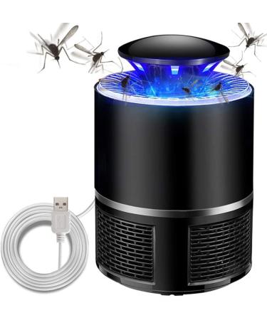 Bug Zapper, Electric Mosquito & Fly Zappers/Killer - Insect Attractant Trap Powerful Little Gnats, Hangable Mosquito Lamp for Home, Indoor, Outdoor, Patio (Black) A-BLACK