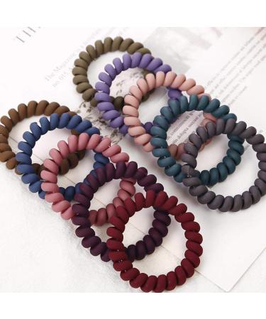 10 Piece Matte Spiral Hair Ties for Thick Hair - No Crease Coil Elastics for Women and Girls - Buy Online on GoSupps.com