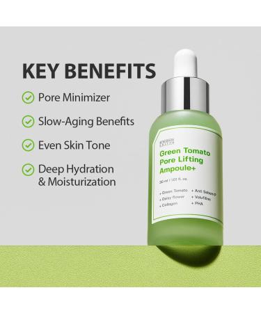 SUNGBOON EDITOR Green Tomato Pore Lifting Ampoule | Pore Minimizer Serum with Niacinamide & Green Tomato Extract | Hydrating & Firming Care for Sensitive Skin | Korean Skincare - Buy Online on GoSupps.com