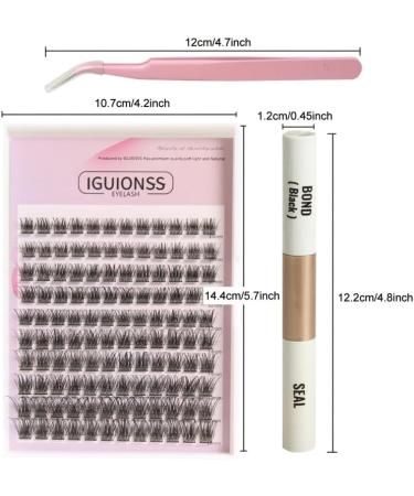 Fluffy Eyelashes Set DIY Lashes Extensions 120 Volume Single Clusters Thick Senmented Eyelash with Glue Tweezers Natural Fine Black Stalks Eyelash Kit (IG03-C 10-16mm MIX-Glue-Tweezer) 10-16mm MIX-Glue-Tweezer IG03-C - Buy Online on GoSupps.com