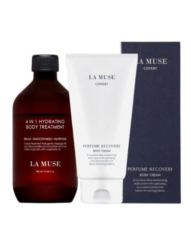 LA MUSE 4-in-1 Body Treatment & Body Cream(Covert) | Exfoliating and Massaging Oil with Hydrating Body Cream | For Smooth, Nourished, and Revitalized Skin | Complete Relaxing Body Care Routine