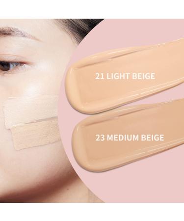 GIVERNY Milchak Matt Fit Cushion Foundation 21 Light Beige with Refill - Waterproof & Lightweight Makeup for Oily Skin - 0.4oz x 2 - Buy Online on GoSupps.com