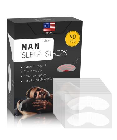 Men Mouth Tape for Snoring Large Mouth Tape for Sleeping Sleep Tape for Your Mouth Sleep Strips Mouth Strips for Promote Nose Breathing Improve Sleep Quality & Instant Snoring Relief Black-men