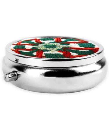 Buy Woolen Fabric Round Pill Box - 3 Compartment Portable Organizer for Travel | Ideal for International Shipping - Buy Online on GoSupps.com