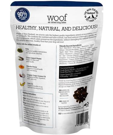 Woof Beef Air Dried Dog Food 3.5oz - Premium Quality Brown Recipe - Buy Online on GoSupps.com