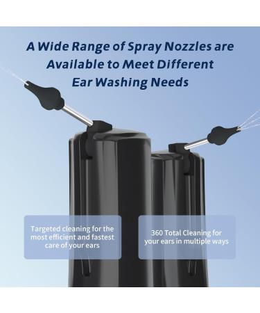 Water-Powered Ear Wax Removal Kit | Electric Irrigation Cleaner with 3 Pressure Modes & 4 Tips - Effective Ear Wax Remover (Black) for International Shipping - Buy Online on GoSupps.com