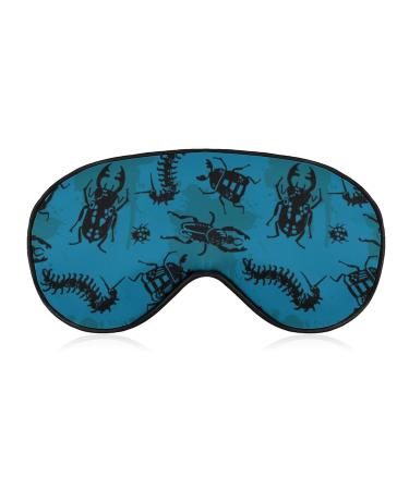 Sleep Mask Cool Bugs Beetle Pattern Light Blocking Eye Mask for Sleeping with Adjustable Strap Soft Eye Sleep Shade Cover for Men Women