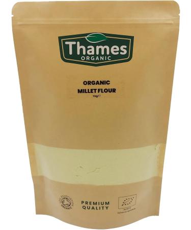 Organic Millet Flour 500g - Raw Vegan GMO-Free - Certified Organic Alternative to Wheat Flour - Thames Organic - Buy Online on GoSupps.com
