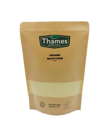 Organic Millet Flour 500g - Raw Vegan GMO-Free - No Additives or Preservatives - Certified Organic Nutritious Alternative to Wheat Flour - Thames OrganicOrganic Millet Flour 500 g (Pack of 1)