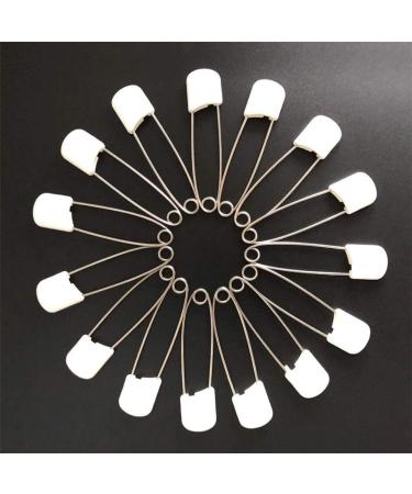 Fansisco 60Pcs Diaper Pins Baby Safety Pins Plastic Head White Baby Diaper Safety Pins Safety Locking Baby Cloth Nappy Pins 2.2in - Buy Online on GoSupps.com