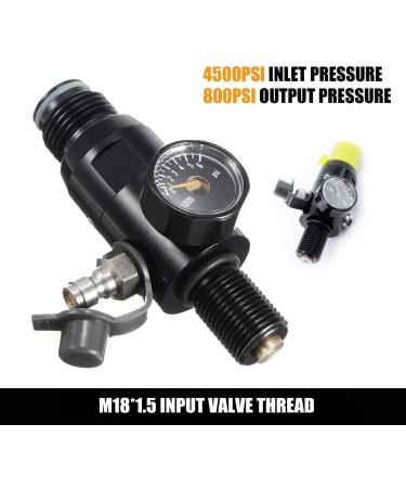 HPDAVV Paintball Air Tank Regulator & Valve Gauge - 4500psi/800psi, M18*1.5 Thread - HPA Air Soft Fittings - Buy Online on GoSupps.com