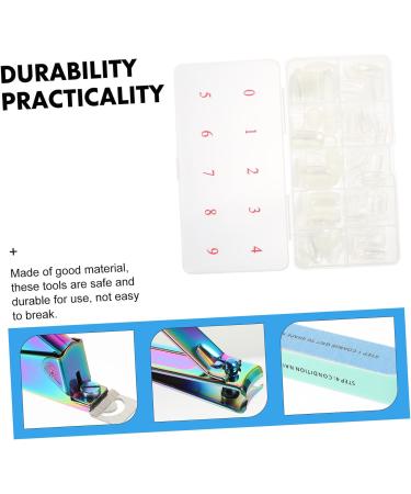 minkissy French Manicure Kit 2 Sets Nail Set Sanding Bar Stainless Steel Artificial Hallow - Buy Online on GoSupps.com