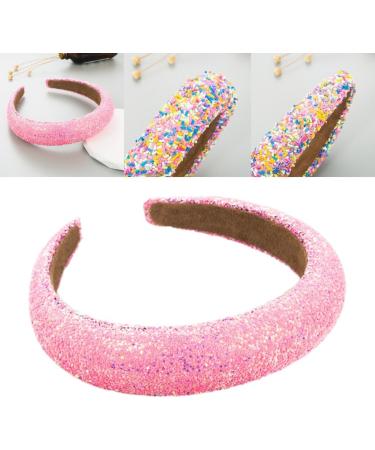 Bottone Colorful Beads Headbands for Woman Girl Sponge Hairband for Spa Hair Hoop Colorful Beads Hairband for Taking Photo Pink - Buy Online on GoSupps.com