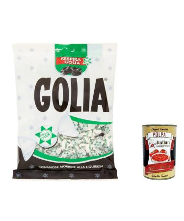 6x Golia Farfallina gummy candies liquorice flavor candy candy individually in a 180g + Italian Gourmet polpa 400g