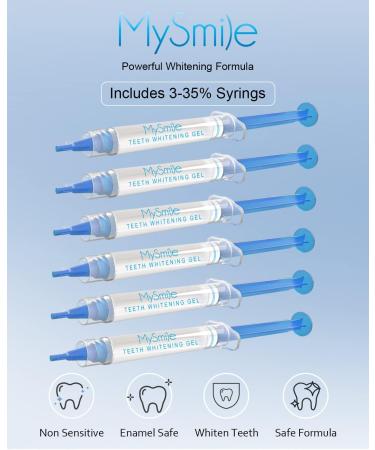 MySmile Teeth Whitening Kit - Enhanced Whitener with 3 Non-Sensitive Syringes & Pens for Coffee, Smoking, Wine, Soda, Tea Stain Removal - Buy Online on GoSupps.com
