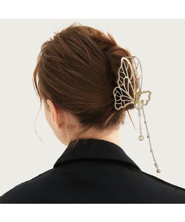 4 Pack Metal Big Gold Butterfly Hair Clips for Women and Girls - Non-slip Hair Claw Accessories for Styling Thick Hair - Fashion Hair Supplies - Buy Online on GoSupps.com