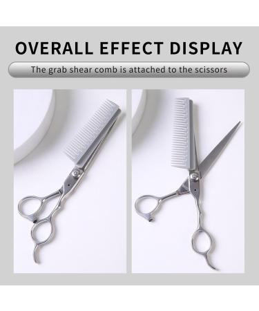 Haircut Thinning Scissors Hair Cutting Scissors 2-in-1 Hair Cutting Scissors and Comb Ergonomic Haircut Scissors with Removable Magnetic Comb for Salon Stylists Beauticians and Hairdressers - Buy Online on GoSupps.com