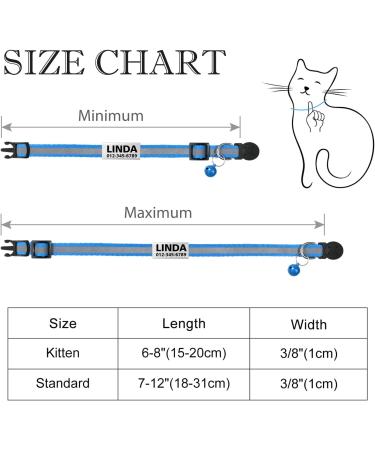 Tagme Cat Collar 2 Pack - Personalized Neck Band with Safety Clasp & Bell | 15-20 cm Sky Blue for Kittens - Buy Online on GoSupps.com