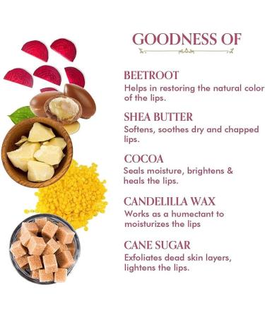 QRA Beetroot Lip Lightening Balm For Dark Lips For Men & Women With Shea Butter & Cocoa Butter For Dry Lips Sulphate & Paraben Free - 5gm - Buy Online on GoSupps.com