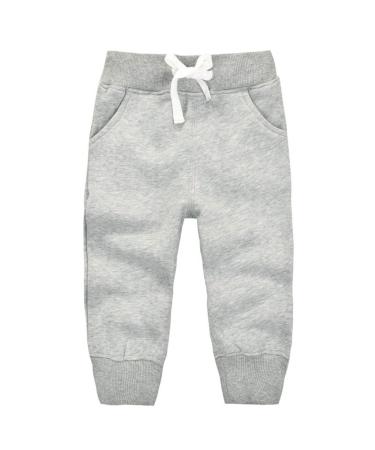 CuteOn Unisex Kids Elastic Waist Cotton Warm Trousers Baby Pants Bottoms 1-5Years 3 Years Grey