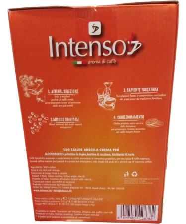  Felce Azzurra Intenso Caff in Cialde KIT XL Crema Pi Set of 3 coffee pods + wooden spoon + cardboard cups + sugar sachet + 1 sachet of talc Felce Azzurra 100 g - Buy Online on GoSupps.com