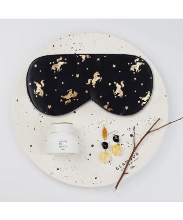 Townssilk Silk Sleep Mask - Adjustable Strap, Comfortable & Soft Eye Mask for Ultimate Sleep Aid - Golden Unicorn Design - Buy Online on GoSupps.com