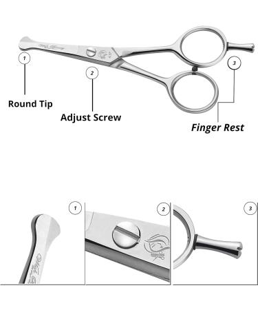 Wishbeauty Kids Hairdressing Scissors with Safety Round Tips - Professional Salon Barber Scissors for Baby Haircuts (Silver 4.5 Straight) - Buy Online on GoSupps.com