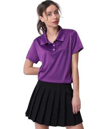 Women's Dry Fit Golf Polo Shirt 3 Pack - Black/Rose/Purple - Size Large - Buy Online on GoSupps.com
