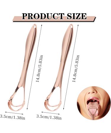 Stainless Steel Tongue Scrapers - 2 Pack Metal Cleaners for Fresh Breath | Rose Gold Tongue Cleaner for Adults & Kids - Buy Online on GoSupps.com
