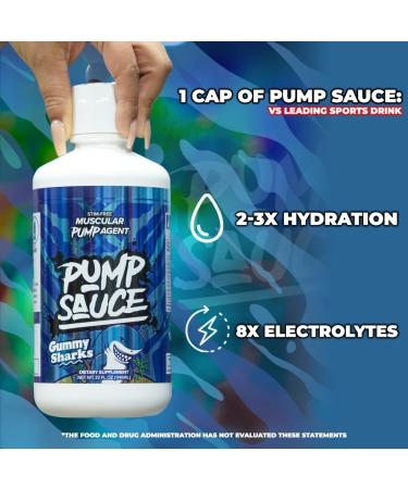 Pump Sauce Pre-Workout - 32 oz Sour Gummy Worms No Caffeine Full Spectrum Liquid Gluten Free Vegan Zero Sugar - Buy Online on GoSupps.com