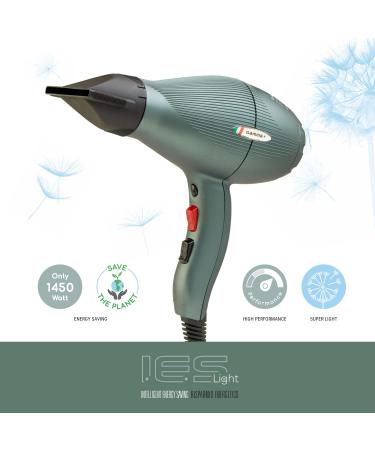 Gamma pi srl GAMMA PIU IES Light Professional Hair Dryer Energy Saving Hair Dryer Quick Drying with ETC Technology 2 Speeds 3 Temperatures BLACK Plastic - Buy Online on GoSupps.com