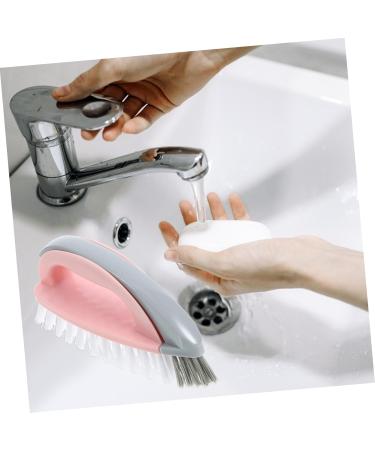 Ipetboom Laundry Brush Cleaning Brush Clothes Scrub Shoes Scrub Washing Brush Scrub Brush Shoe Brush Simple Style Brush Cleaning for Household Use Double Head Pink Plastic Macaron 16.50X9.50X6.00CM Pink - Buy Online on GoSupps.com