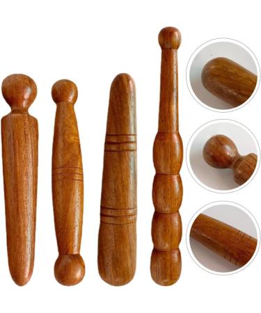 Healvian 4-Piece Foot Massage Device - Thai Deep Tissue Acupressure Tools | Wooden Reflex Zone Massage Sticks for Home - Buy Online on GoSupps.com