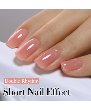 Double Rhythm Translucent Gel Polish - Sheer Neutral 15ML Nail Art (Pink Clear-A1323) | DIY at Home - Buy Online on GoSupps.com